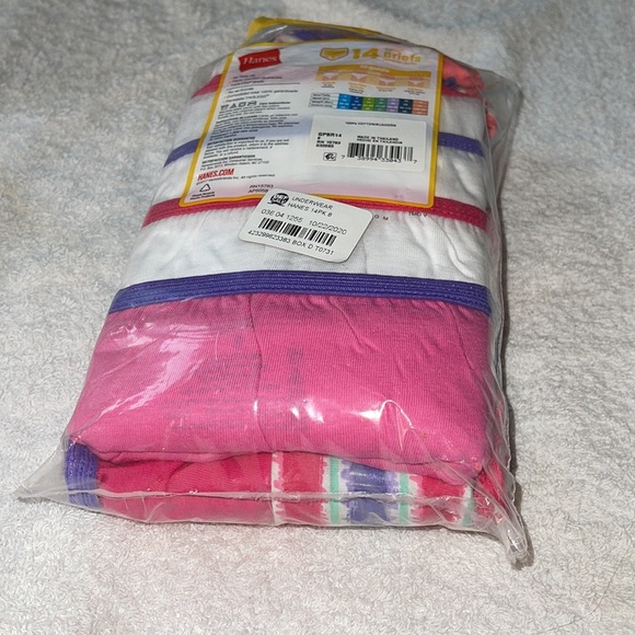 🌸 Hanes tagless briefs girls size 8 no ride‎ up ~ special value pack with 1… - Picture 7 of 7